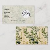 アンティークブラックソーンボタニカルプリントフラワーベリー 名刺 (正面/裏面)