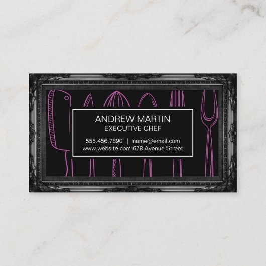 アンティークブラックフレーム |説明台所用品 名刺 (裏面)