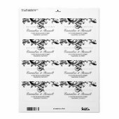 アンティークブラック結婚フローラ住所 シール (フルシート)