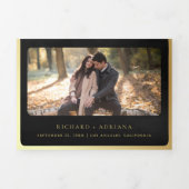 アンティークブラック金ゴールド中世結婚絵巻 三つ折り招待状 (カバー)