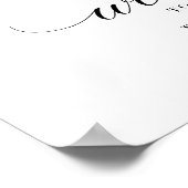 アンティークブラック&ホワイトクレストモノグラム結婚ズ ポスター (角)