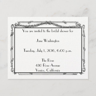 アンティークブラフランスのイダルシャワー招待 招待状