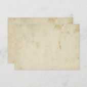 アンティークブランクによって汚される老化させたペーパーRSVPのカード 出欠カード (正面/裏面)