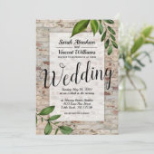アンティークブリックグリーンリーシック結婚式招待状 招待状 (スタンド正面)