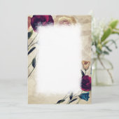 アンティークブルゴーニュ結婚ベージュバラのテーブル番号 招待状 (スタンド正面)