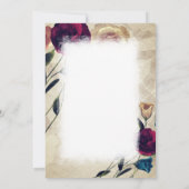 アンティークブルゴーニュ結婚ベージュバラのテーブル番号 招待状 (裏面)