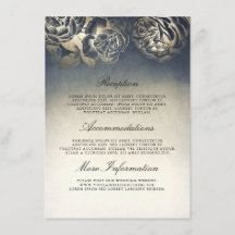 アンティークブルーと金ゴールド結婚ズインフォメーションゲスト