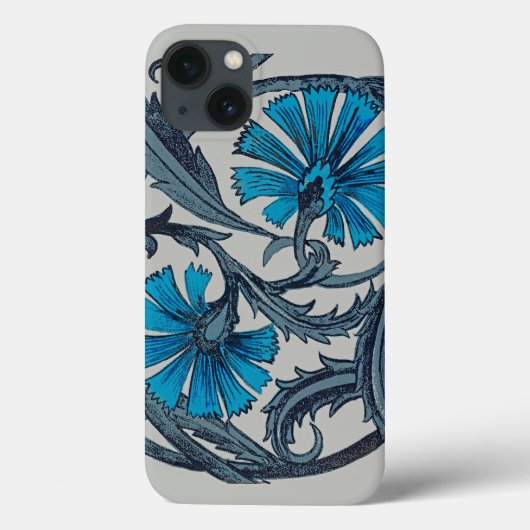 アンティークブルーの花の芸術的なレトロなタイルの装飾 Case-Mate iPhoneケース (裏面)