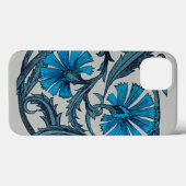 アンティークブルーの花の芸術的なレトロなタイルの装飾 Case-Mate iPhoneケース (裏面 (横))