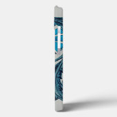 アンティークブルーの花の芸術的なレトロなタイルの装飾 Case-Mate iPhoneケース (裏面 / 左)