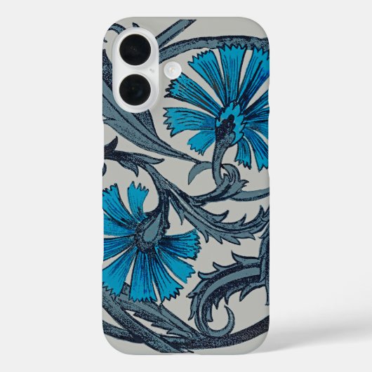 アンティークブルーの花の芸術的なレトロタイル装飾 Case-Mate iPhoneケース (裏面)