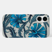 アンティークブルーの花の芸術的なレトロタイル装飾 Case-Mate iPhoneケース (裏面 (横))