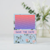 アンティークブルーの花柄 ポストカード (スタンド正面)