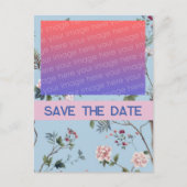 アンティークブルーの花模様 ポストカード (正面)