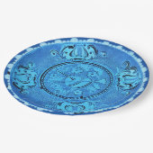 アンティークブルーガラス ロマンチックハート フェイクチャイナ ペーパープレート (アングル)