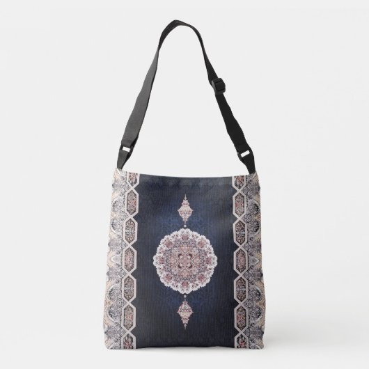 アンティークブルーターキッシュペルシャカーペットラグ クロスボディバッグ (裏面)