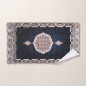 アンティークブルーターキッシュペルシャカーペットラグ バスタオルセット (ハンドタオル)