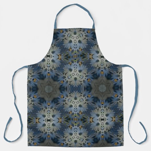 アンティークブルーデイジーフローラ エプロン (正面)