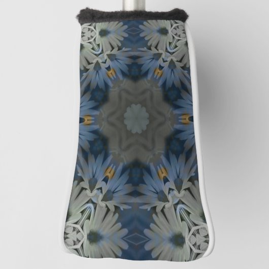 アンティークブルーデイジーフローラ ゴルフヘッドカバー (回転90)