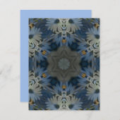 アンティークブルーデイジーフローラ ノートカード (正面/裏面)