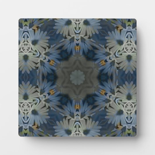 アンティークブルーデイジーフローラ フォトプラーク (正面)