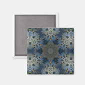 アンティークブルーデイジーフローラ マグネット (正面/裏面)