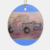 アンティークブルーパティナトラック セラミックオーナメント (左)