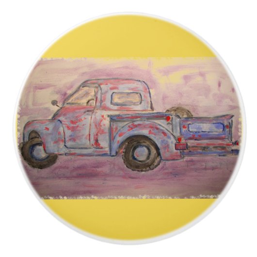 アンティークブルーパティナトラック セラミックノブ (正面)