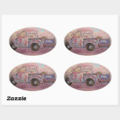 アンティークブルーパティナトラック 楕円形シール (シート)