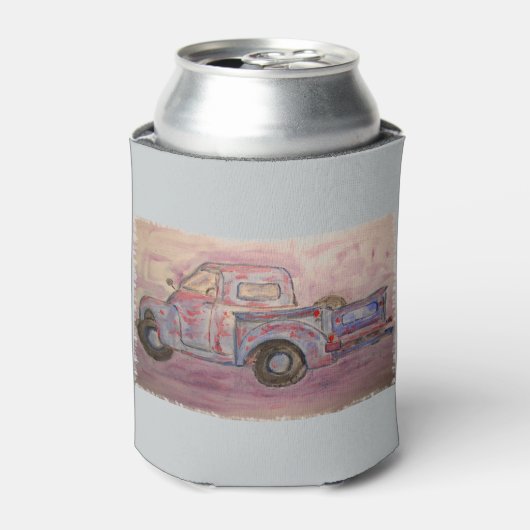 アンティークブルーパティナトラック 缶クーラー (缶正面)