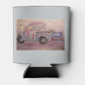 アンティークブルーパティナトラック 缶クーラー (正面)