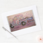 アンティークブルーパティナトラック 長方形シール (封筒)