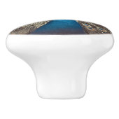 アンティークブルーピーコック セラミックノブ (側面)