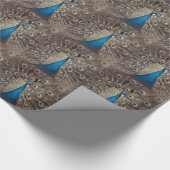 アンティークブルーピーコック ラッピングペーパー (角)