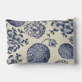 アンティークブルーフラワープリントフローラ アクセサリーポーチ (裏面)