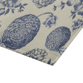 アンティークブルーフラワープリントフローラ カッティングボード (角)