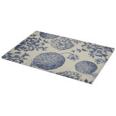 アンティークブルーフラワープリントフローラ カッティングボード (角)