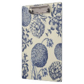 アンティークブルーフラワープリントフローラ クリップボード (左)