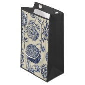 アンティークブルーフラワープリントフローラ スモールペーパーバッグ (正面アングル)