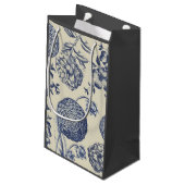 アンティークブルーフラワープリントフローラ スモールペーパーバッグ (裏面アングル)