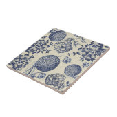 アンティークブルーフラワープリントフローラ タイル (側面)