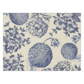 アンティークブルーフラワープリントフローラ テーブルクロス (正面(横))