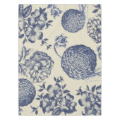 アンティークブルーフラワープリントフローラ テーブルクロス (正面)