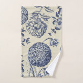 アンティークブルーフラワープリントフローラ バスタオルセット (ハンドタオル)