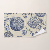 アンティークブルーフラワープリントフローラ バスタオルセット (ハンドタオル)