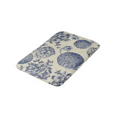 アンティークブルーフラワープリントフローラ バスマット (アングル)