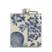 アンティークブルーフラワープリントフローラ フラスク (裏面)
