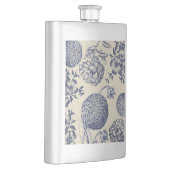 アンティークブルーフラワープリントフローラ フラスク (右)