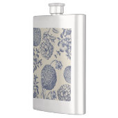 アンティークブルーフラワープリントフローラ フラスク (左)