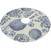 アンティークブルーフラワープリントフローラ ブラッシュドポリエステルツリースカート (アングル)